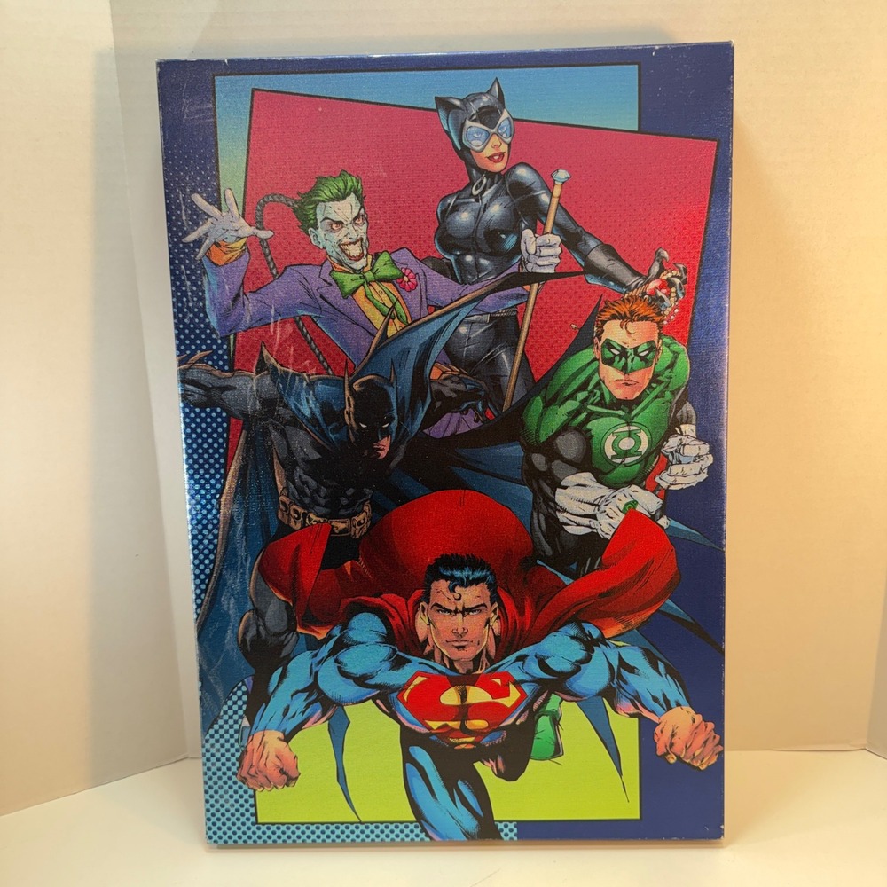 DC Comics Canvas Wall Art  13x19 Blue Superman Batman Joker Catwoman‎ Art